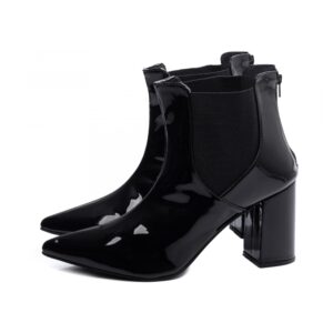 Bota Arrasadora Bico Fino Verniz Preto