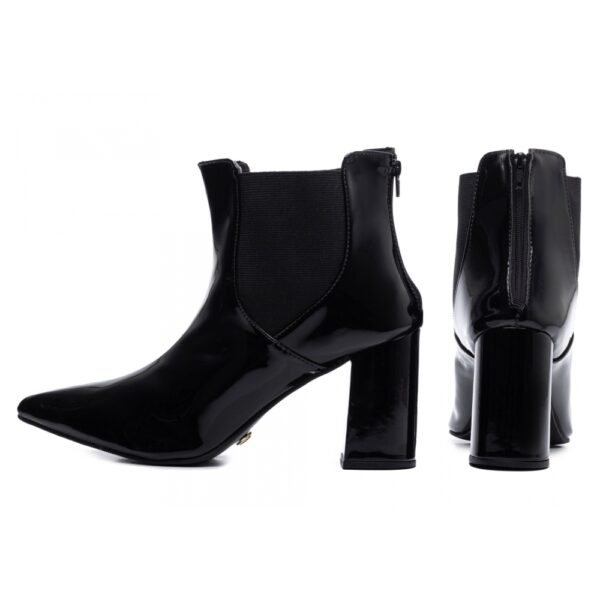Bota Arrasadora Bico Fino Verniz Preto - Imagem 2