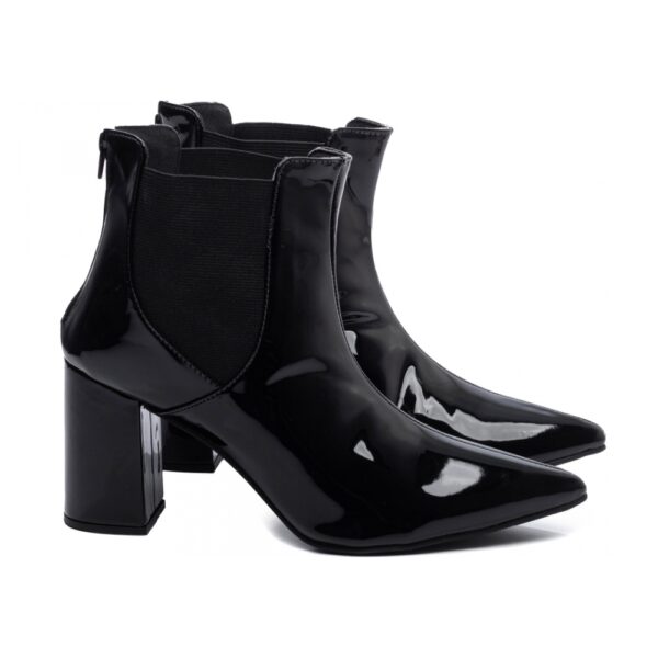 Bota Arrasadora Bico Fino Verniz Preto - Imagem 3