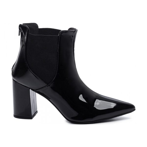 Bota Arrasadora Bico Fino Verniz Preto - Imagem 4