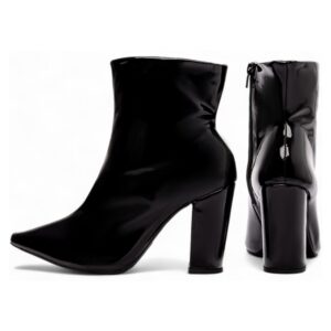 Bota Cano Curto Verniz Preto