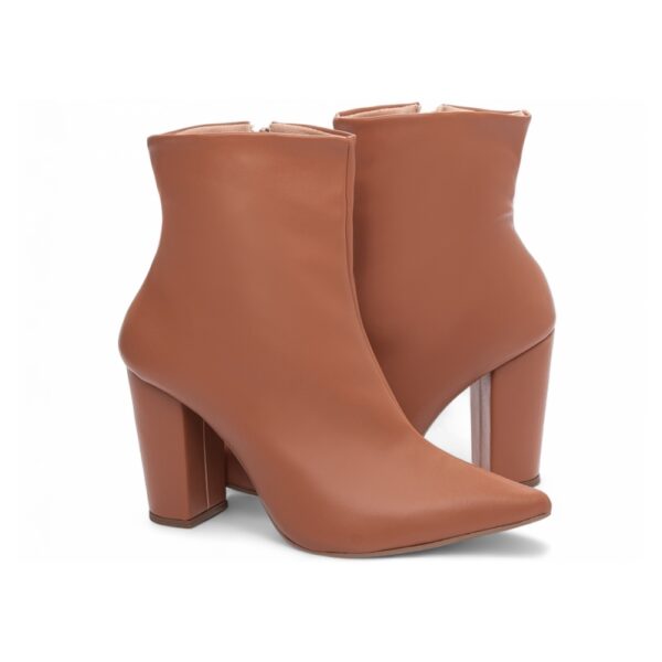 Bota Cano Curto Ziper Lateral Caramelo - Imagem 3