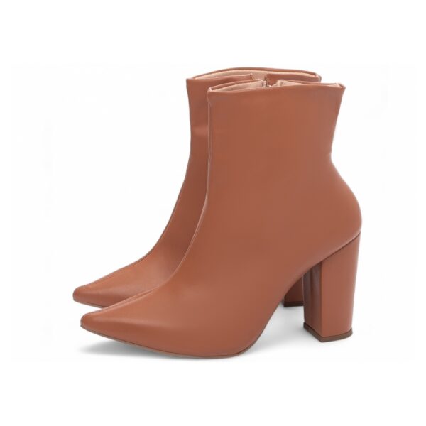 Bota Cano Curto Ziper Lateral Caramelo - Imagem 5