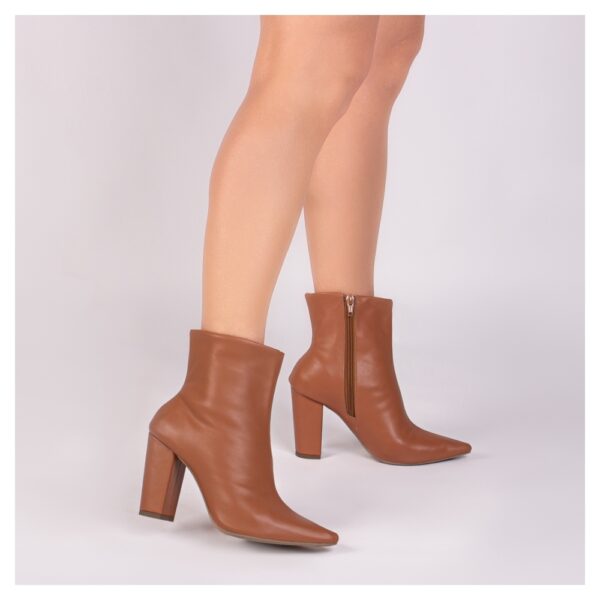Bota Cano Curto Ziper Lateral Caramelo - Imagem 7