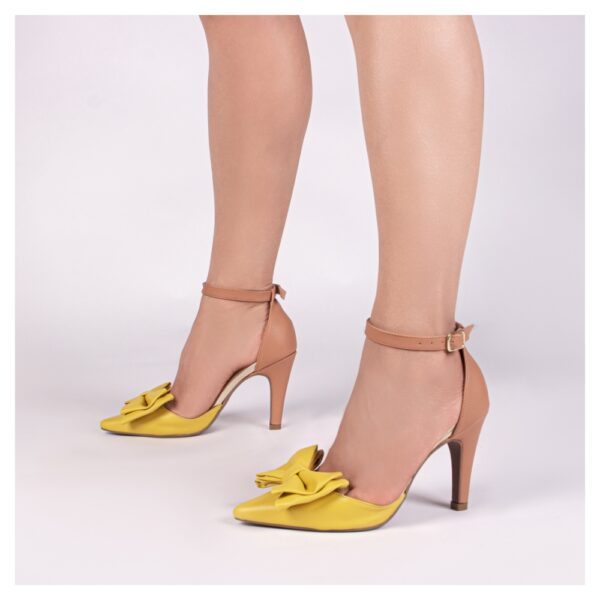 Sapato Scarpin Caramelo e Napa Amarelo - Imagem 5