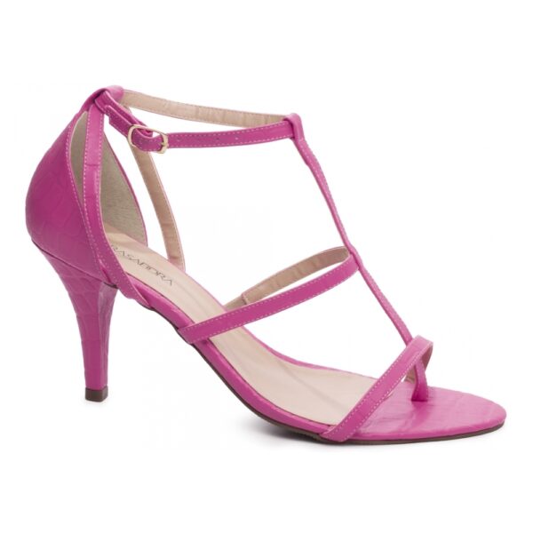 Sandália Salto Fino Alto Pink