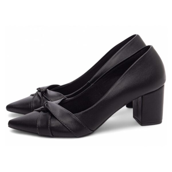 Sapato Scarpin Preto com Tiras em nó - Imagem 3