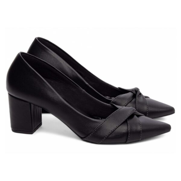 Sapato Scarpin Preto com Tiras em nó - Imagem 4