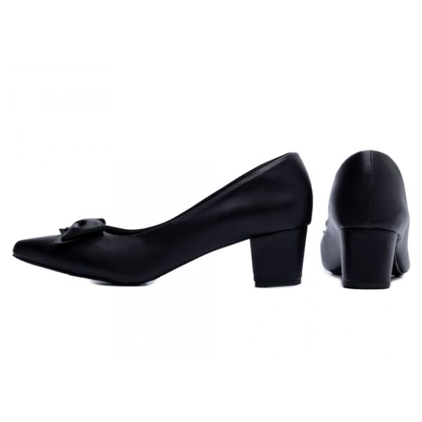 Sapato Scarpin Salto Bloco Grosso Baixo Preto - Imagem 2