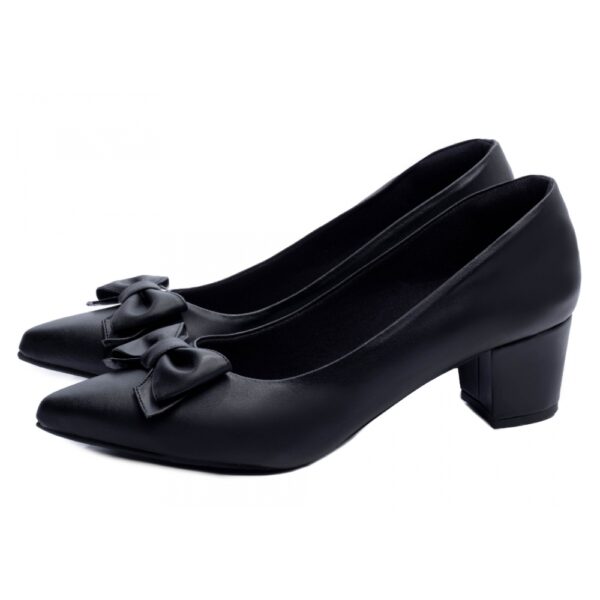 Sapato Scarpin Salto Bloco Grosso Baixo Preto - Imagem 3