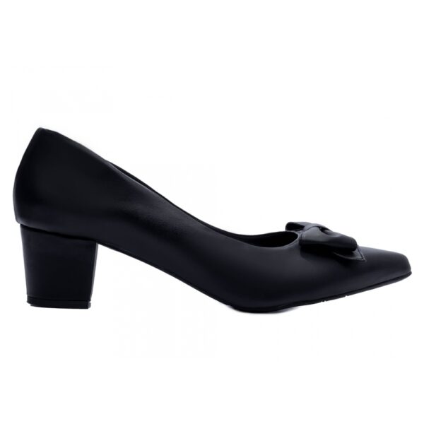 Sapato Scarpin Salto Bloco Grosso Baixo Preto - Imagem 4