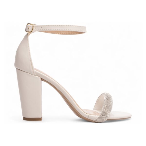 Sandália Off White Manta de Strass - Imagem 5