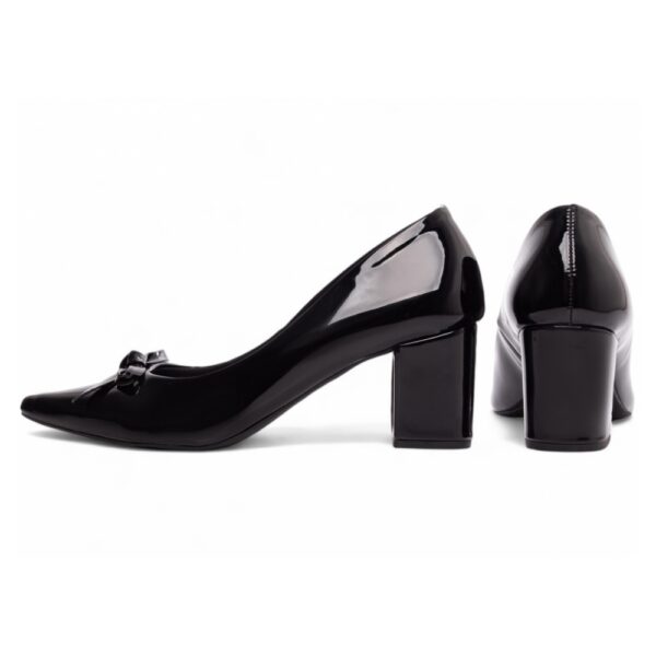 Sapato Scarpin Verniz Preto com Laço - Imagem 2