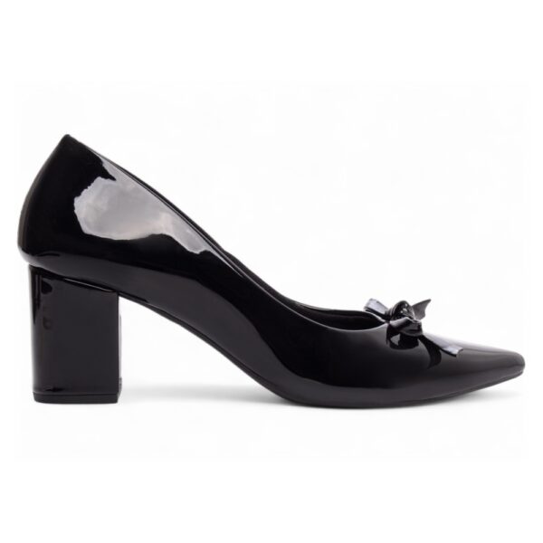 Sapato Scarpin Verniz Preto com Laço - Imagem 5