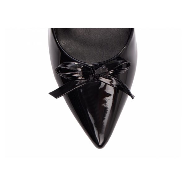 Sapato Scarpin Verniz Preto com Laço - Imagem 6