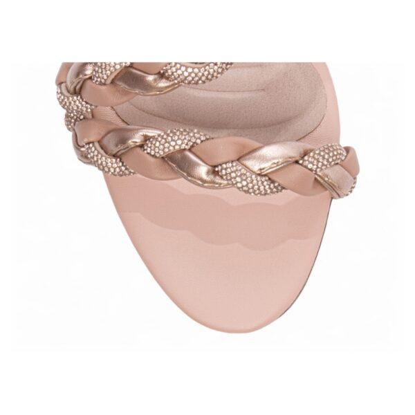 Tamanco Trançado Rose Manta de Strass - Imagem 6