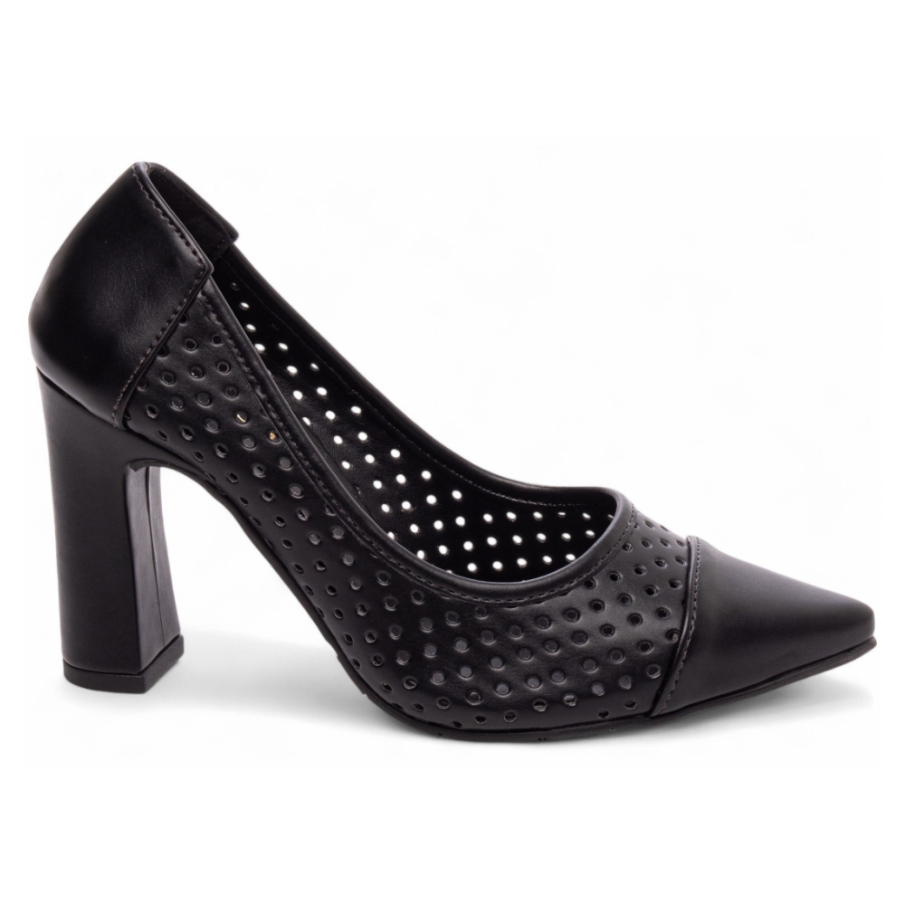 Sapato Scarpin Vazado Preto