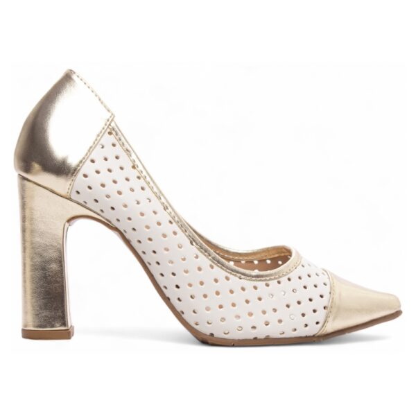 Sapato Scarpin Vazado Ouro Light - Imagem 5