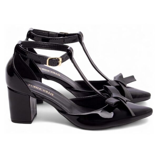 Sapato Scarpin Verniz Preto com Laço - Imagem 4