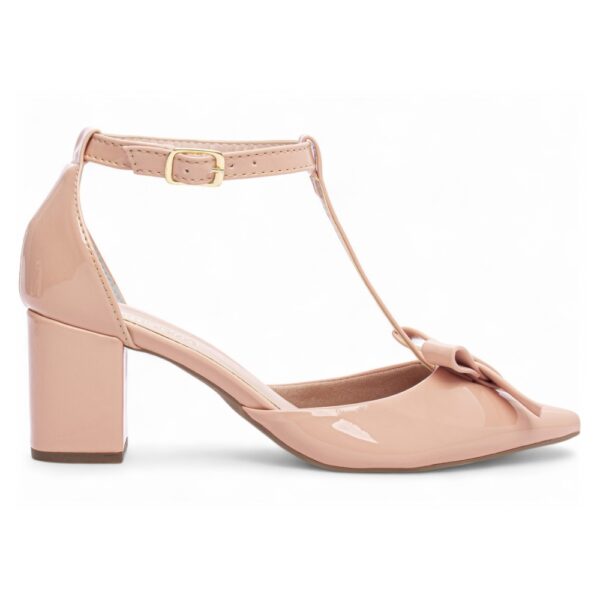 Sapato Scarpin Verniz Rosa com Laço - Imagem 5