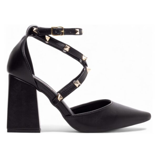 Scarpin Preto Apliques Pirâmides em ABS - Imagem 5