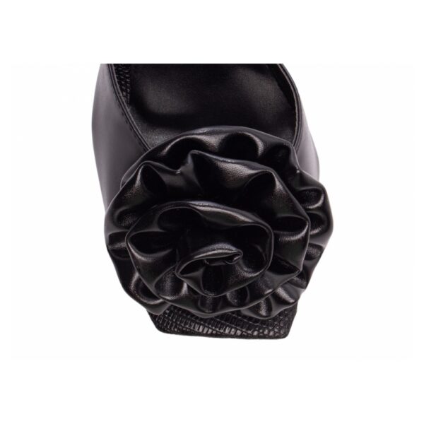 Tamanco Feminino Flor em Napa Preto - Imagem 6