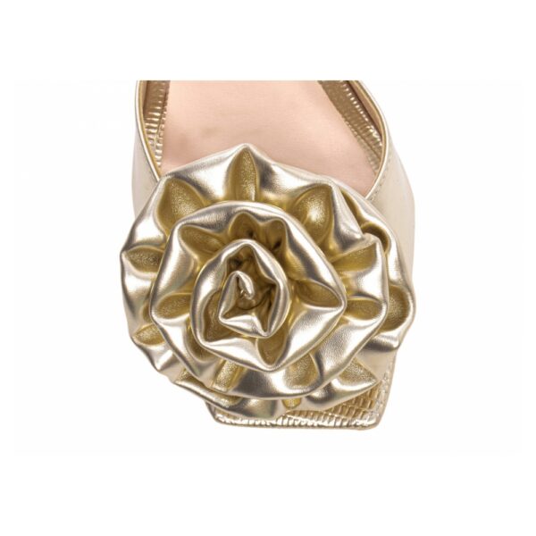 Tamanco Feminino  Flor em Napa Ouro Ligth - Imagem 6