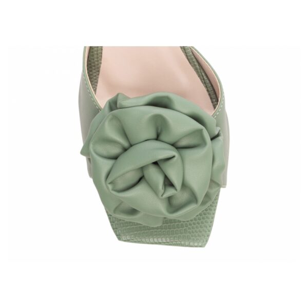 Tamanco Feminino Flor em Napa Verde - Imagem 6