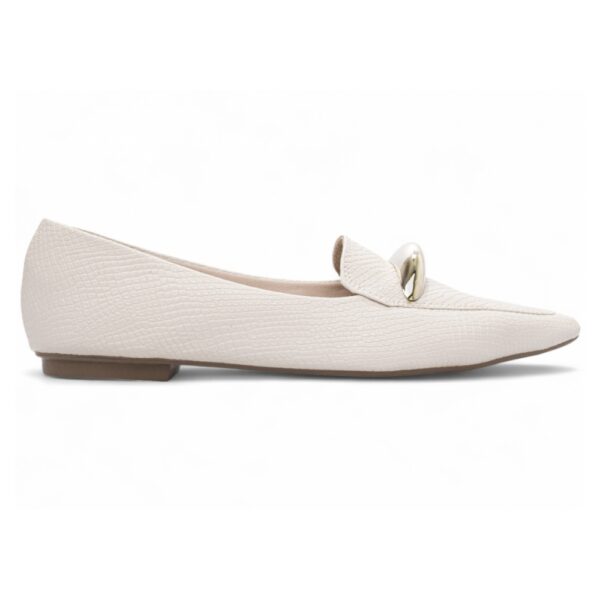 Sapatilha Mocassim Off White Bico Fino - Imagem 5